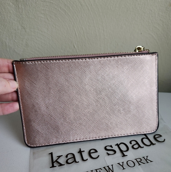 Kate Spade Metallic Rose Gold Wristlet